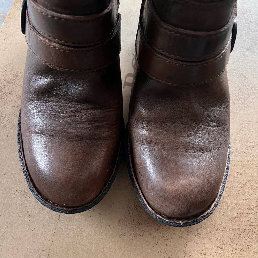 Born Brown Leather Knee-High Heeled Boots - Picture 2 of 16